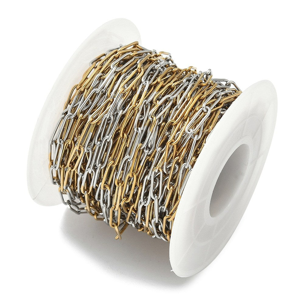 Cadena Paper Clip Doble Tono (Yarda)