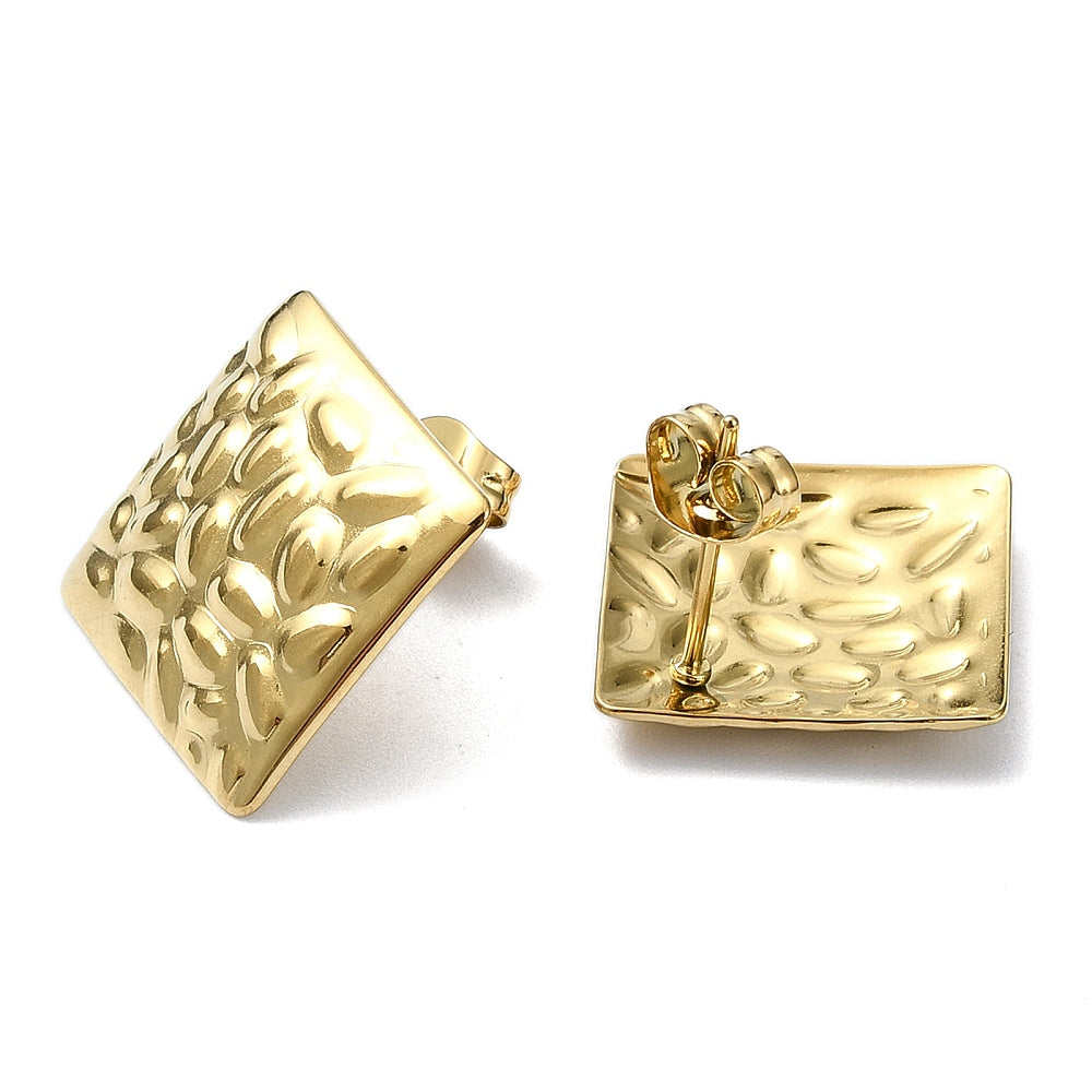 Pendientes Corrugados Cuadrados