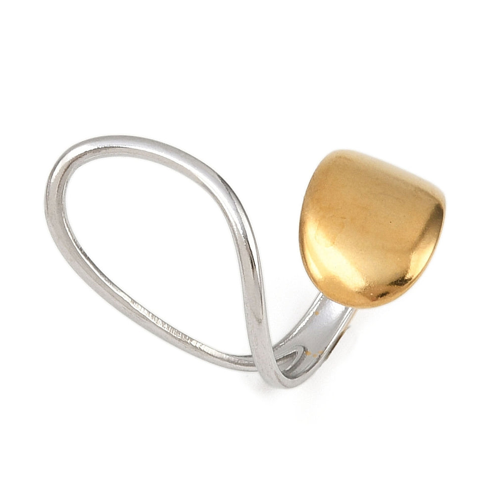 Anillo Doble Tono Curva