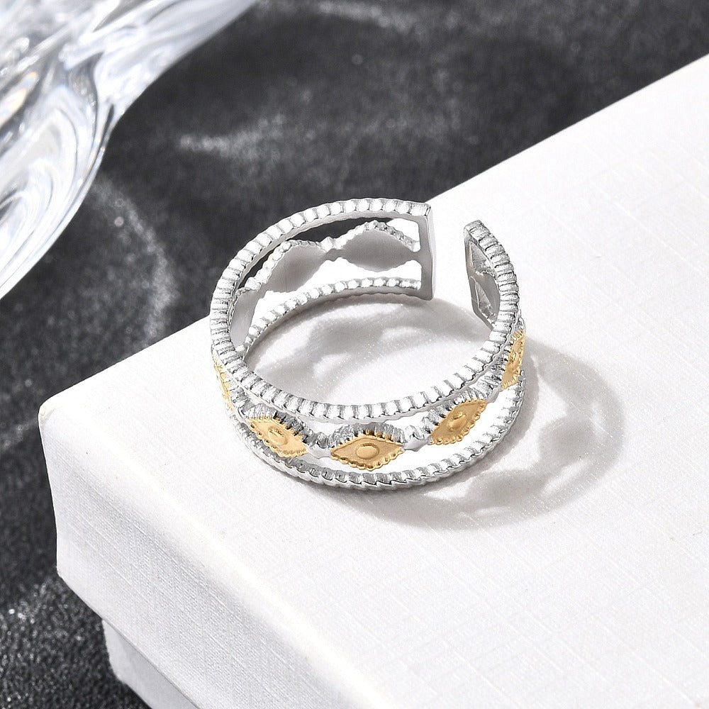 Anillo Doble Tono Diam Circ