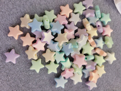 Estrellas acrílico pastel (12 pzs)