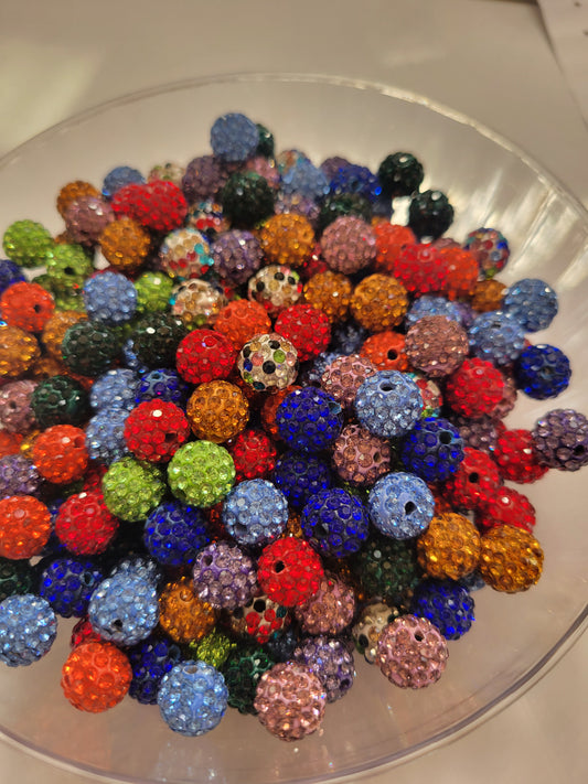 Polymer Clay Rhinestone Beads (6 pzs)