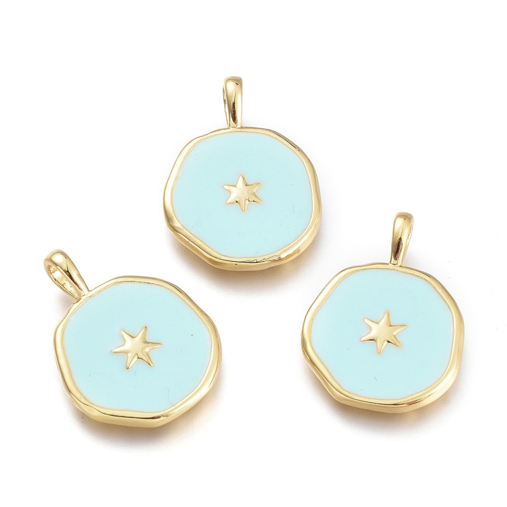 Colgante Enamel Estrella Luna Corazón