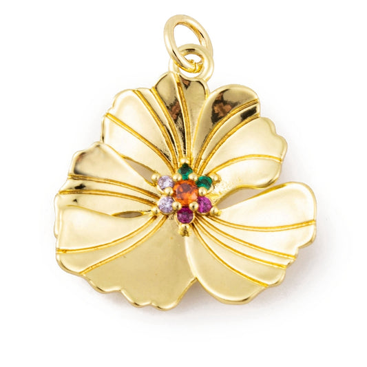 Flor Corrugada Rhinsteone