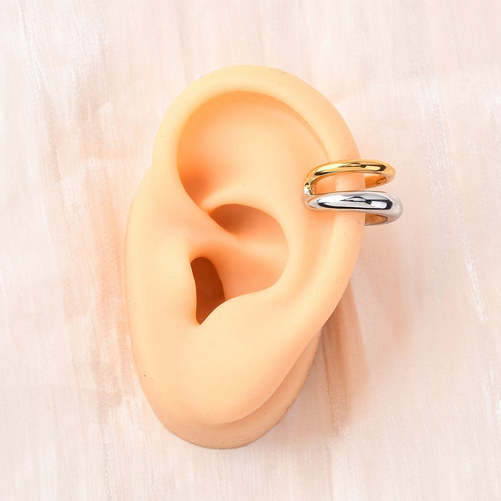 Ear Cuff Doble Tono Tipo C