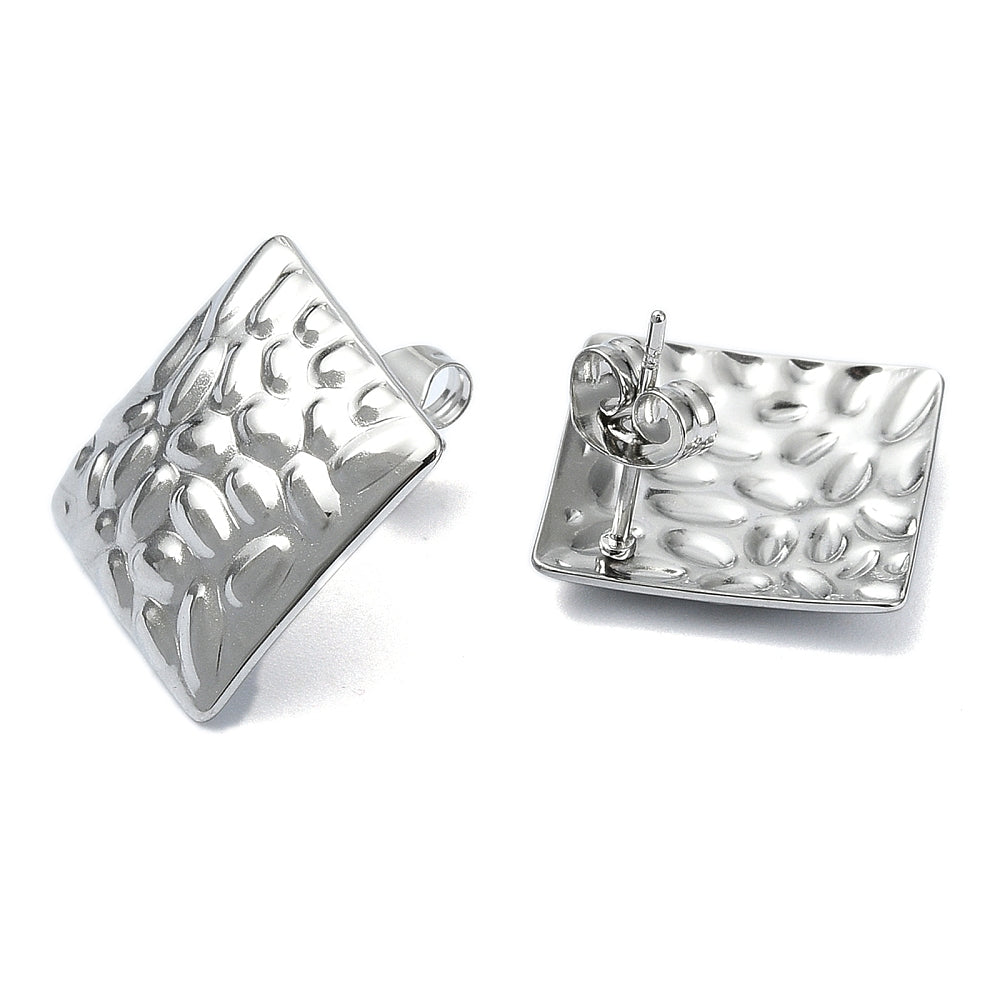 Pendientes Corrugados Cuadrados