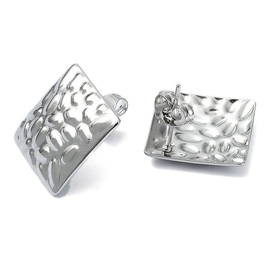 Pendientes Corrugados Cuadrados