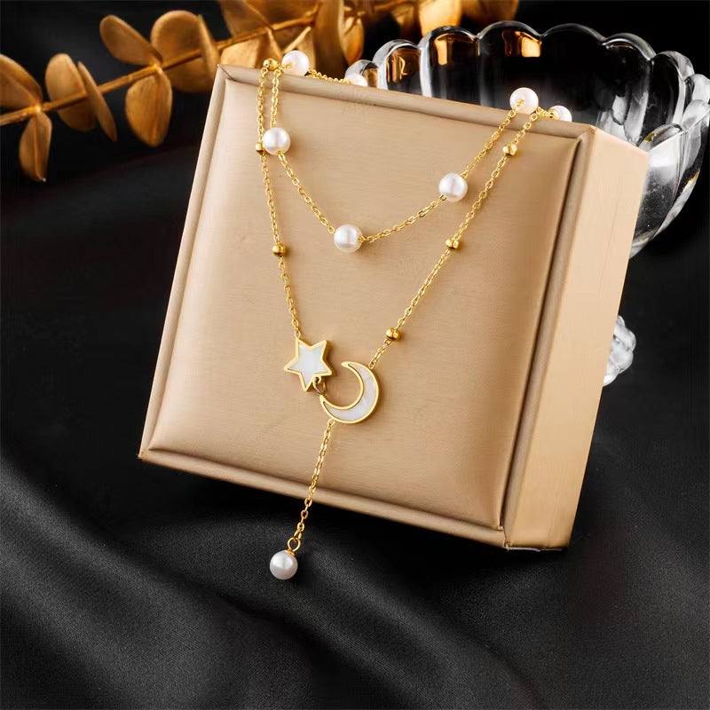 Collares de Doble Capa Estrella Luna