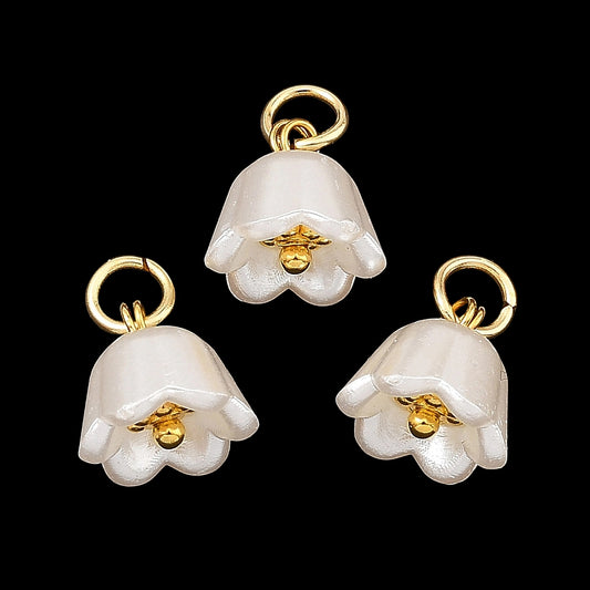 Colgante Flor Perlada (8pzs)