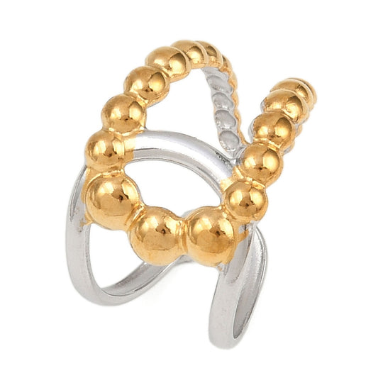 Anillo Doble Tono Circulos