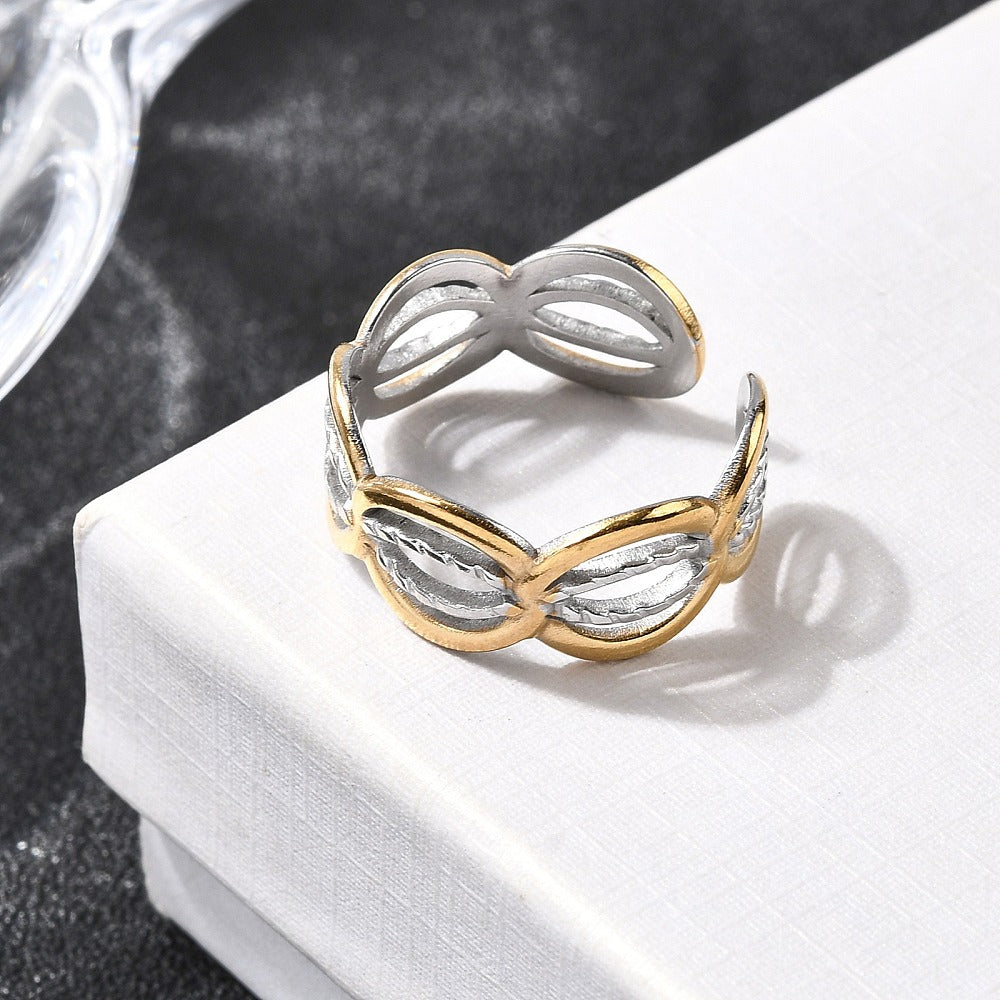 Anillo Doble Tono Circulos