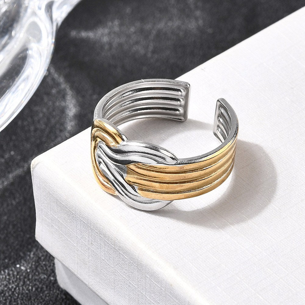 Anillo Doble Tono Correa