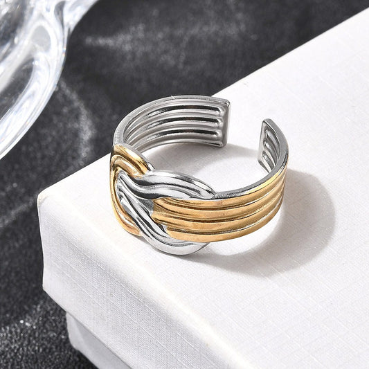 Anillo Doble Tono Correa