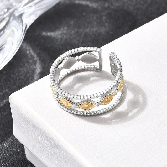 Anillo Doble Tono Diam Circ