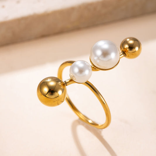 Anillo Perla Esferas