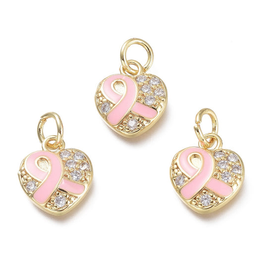 Corazón Lazo Rosa (2pzs)