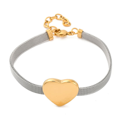 Pulsera Corazón Doble tono