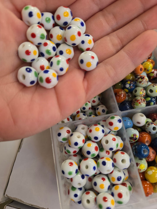 LampWork Blanco Color Puntos